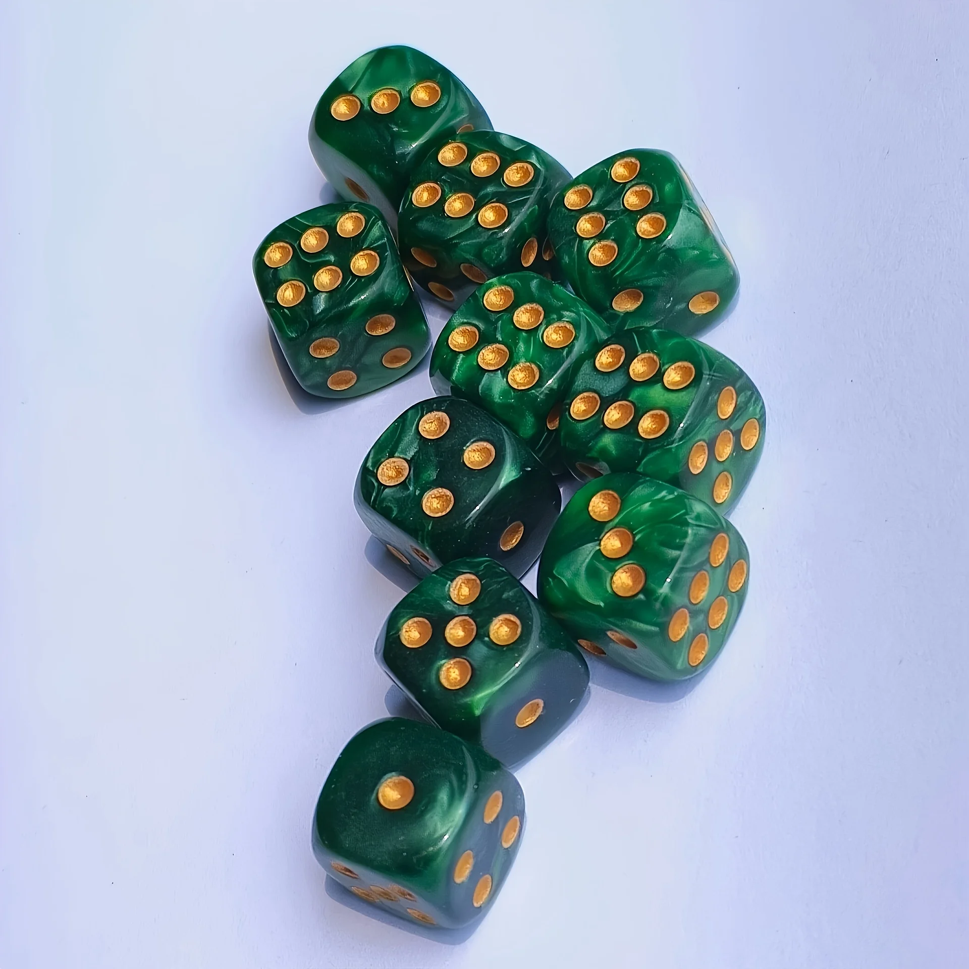 10Pcs 12mm Pearl Swirl D6 Dice - Gaming Accessories Tablet 评论和价格