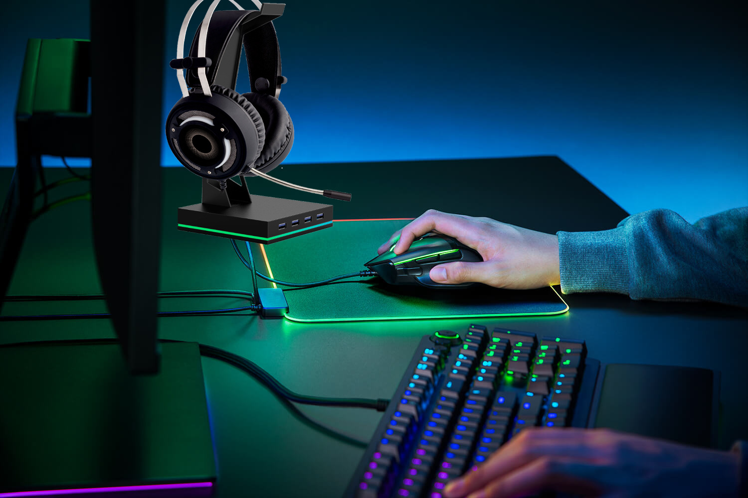 Hot Sale RGB Gaming Stand 4 US - Headset Stand Rgb 评论和价格