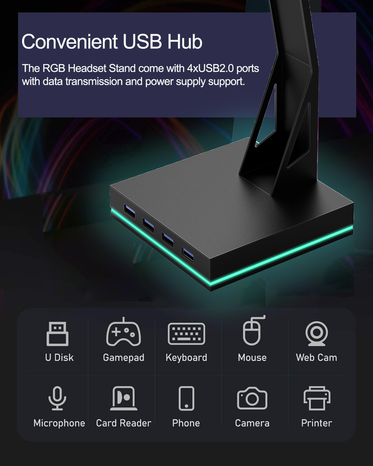 Hot Sale RGB Gaming Stand 4 US - Headset Stand Rgb 评论和价格